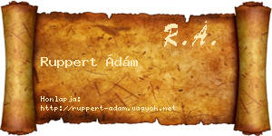 Ruppert Ádám névjegykártya